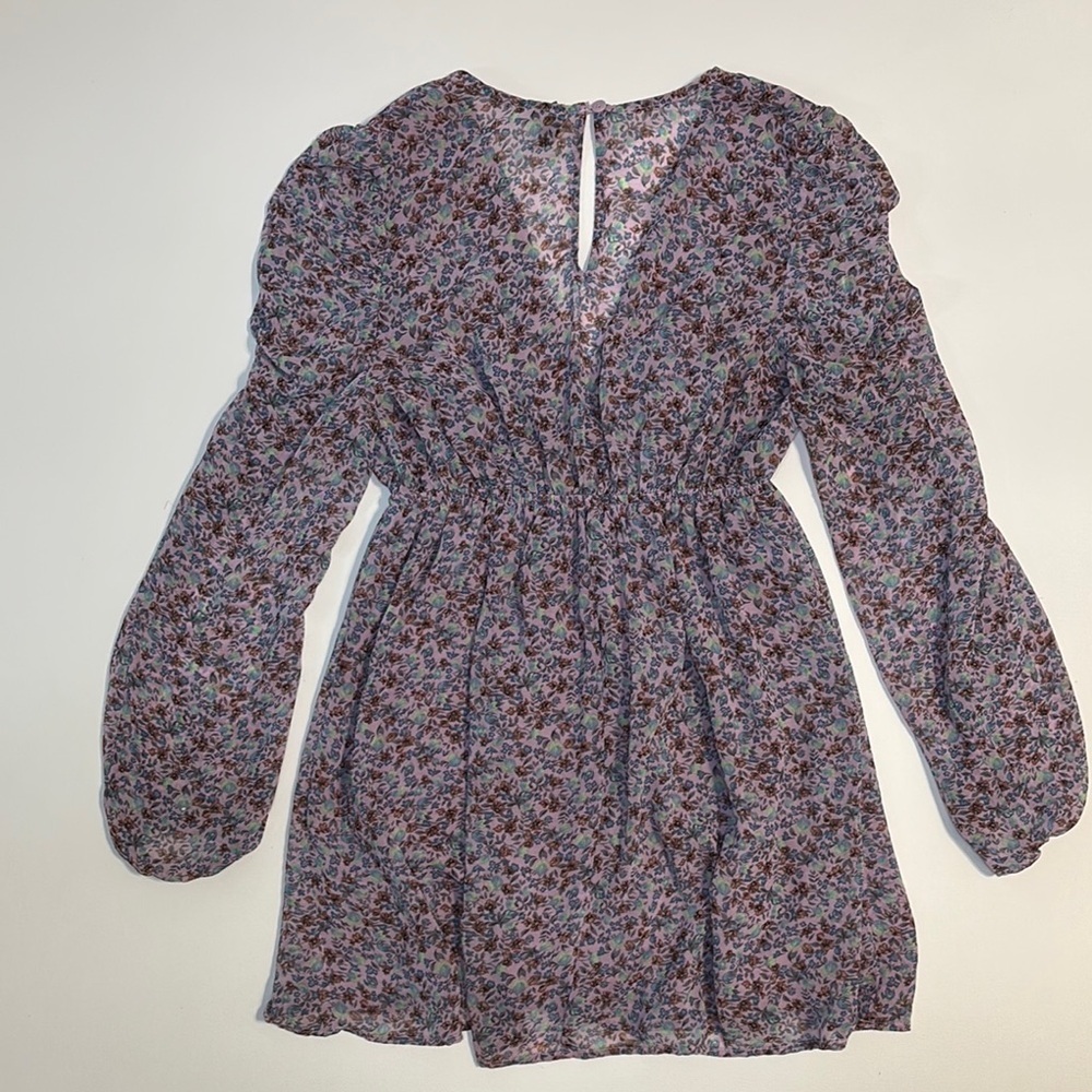 Wild Fable Floral Mini Sundress Sz Med V-Neck Empire Waist Cottagecore Romantic - Picture 8 of 11